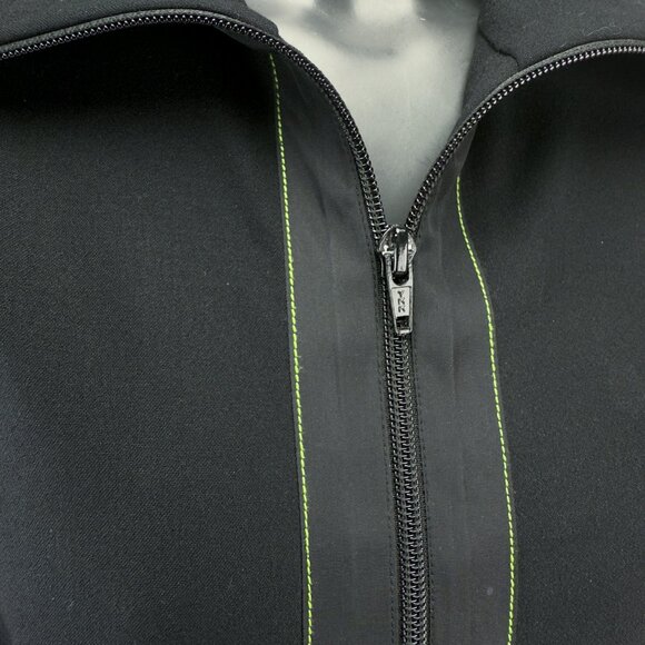 MARIE SAINT PIERRE Stretch Wool Sculptural Funnel Collar Zip Black Jacket Size 4 - Picture 4 of 11